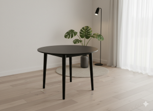 Stół okrągły RIO - Nierozkładany, toczone nogi, skandynawski styl, średnica 100 cm