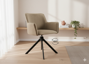 Krzesło tapicerowane VIKI 180 kubełkowe obrotowe 180° – nowoczesny design i wygoda do jadalni i salonu