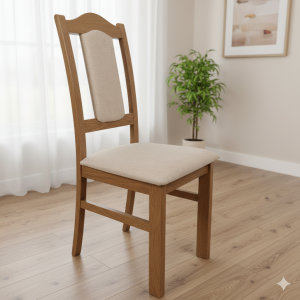 Krzesło tapicerowane BIS - klasyczne krzesło do jadalni z wycięciem, wygodne i eleganckie