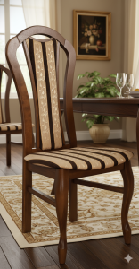 Krzesło tapicerowane DAMA – w stylu klasycznym, elegancja i komfort do salonu i jadalni