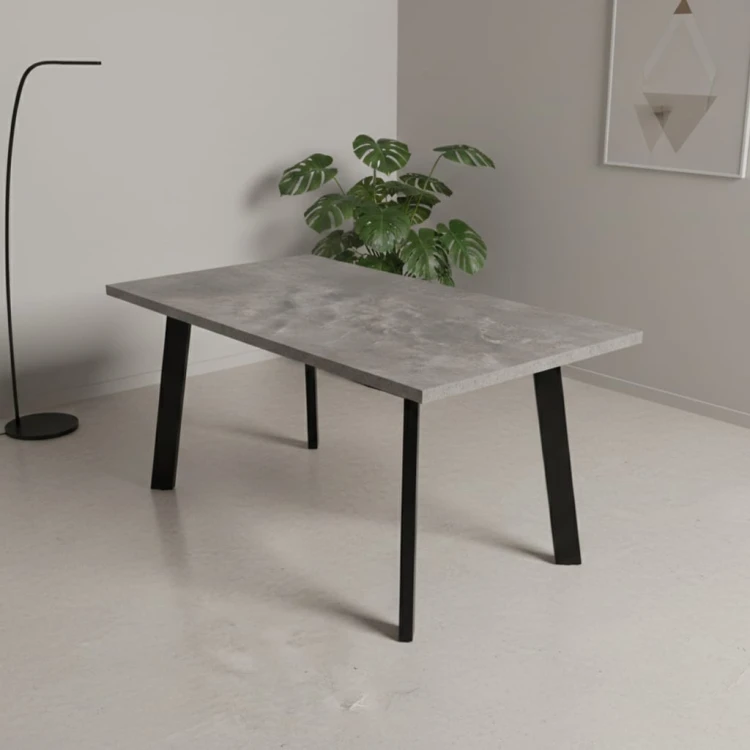 Stół loftowy SYDNEY 150x80 z metalowymi nogami - Beton, L, NR, Sydney