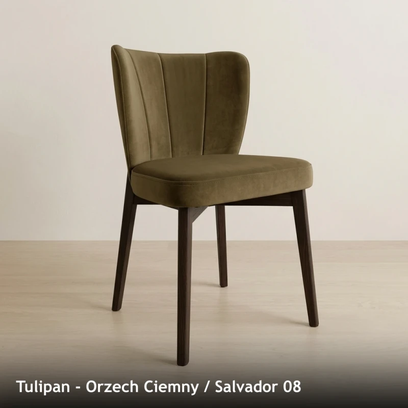 Krzesło tapicerowane TULIPAN - Orzech Ciemny, Salvador 08