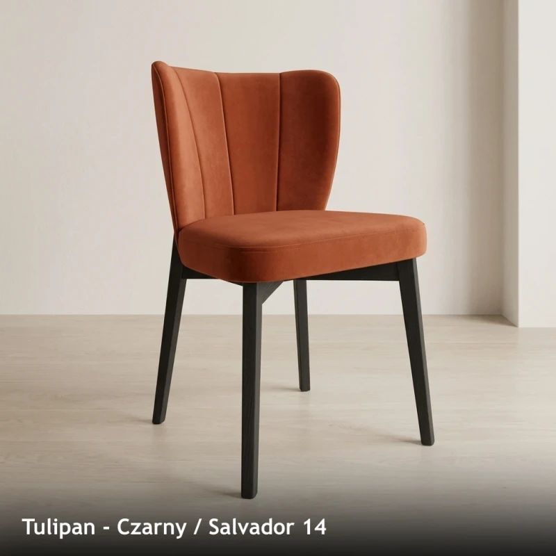 Krzesło tapicerowane TULIPAN - Czarny, Salvador 14