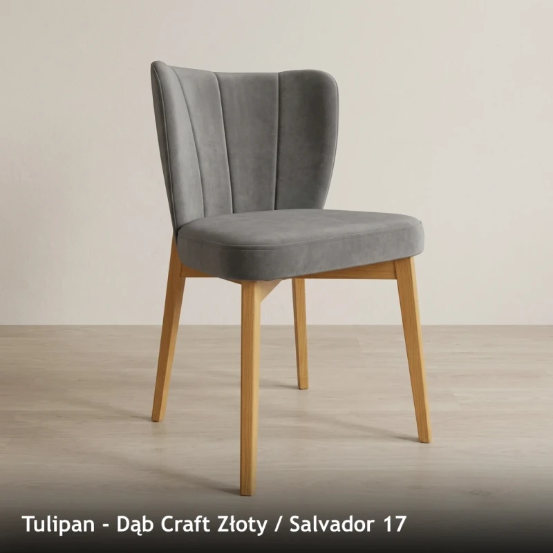 Krzesło tapicerowane TULIPAN - Dąb Craft Złoty, Salvador 17