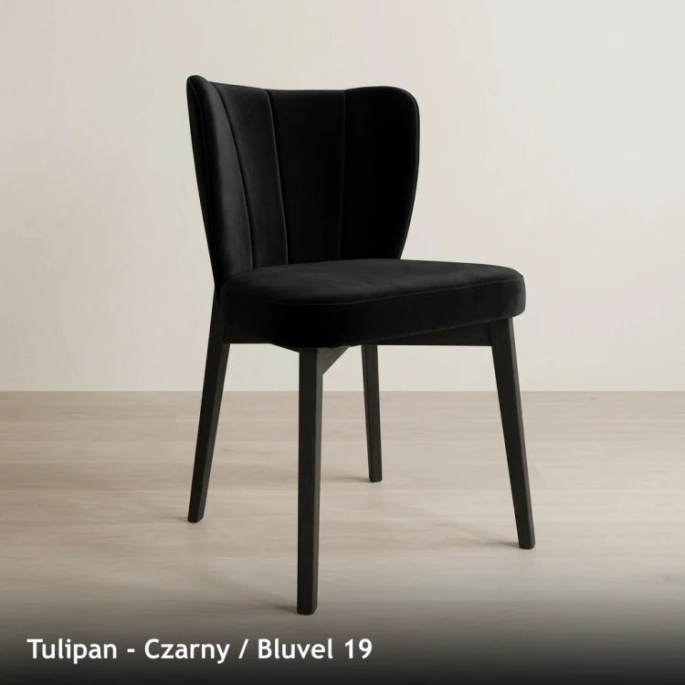 TULIPAN - stelaż Czarny, tkanina Bluvel 19