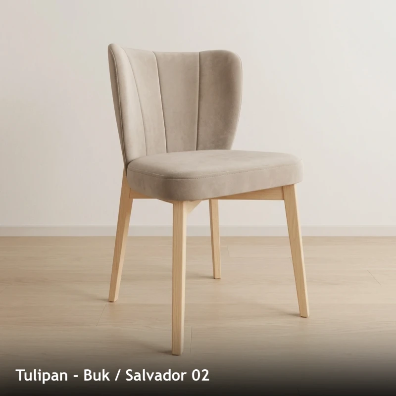 Krzesło tapicerowane TULIPAN - Buk, Salvador 02