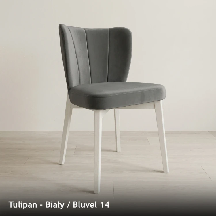 TULIPAN - stelaż Biały, tkanina Bluvel 14