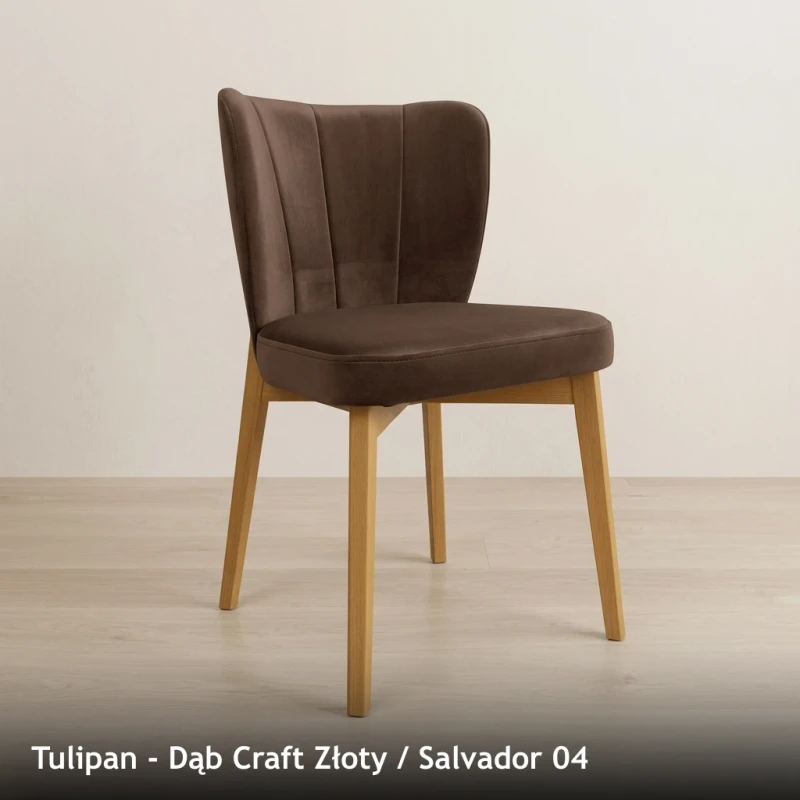 Krzesło tapicerowane TULIPAN - Dąb Craft Złoty, Salvador 04