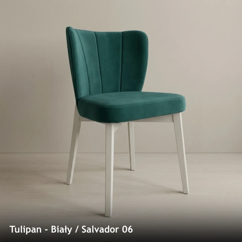 Krzesło tapicerowane TULIPAN - Biały, Salvador 06