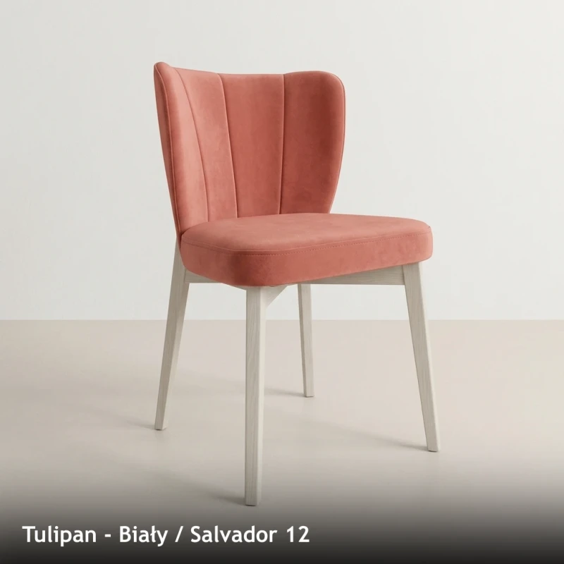 Krzesło tapicerowane TULIPAN - Biały, Salvador 12