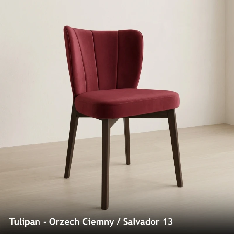Krzesło tapicerowane TULIPAN - Orzech Ciemny, Salvador 13