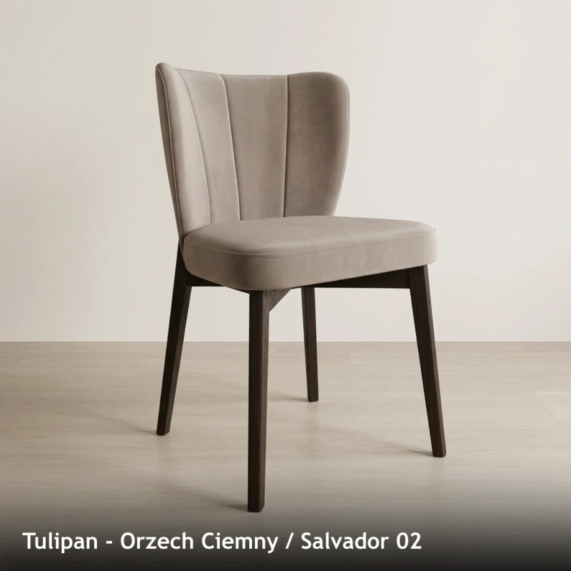 Krzesło tapicerowane TULIPAN - Orzech Ciemny, Salvador 02