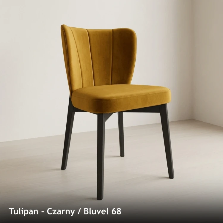 TULIPAN - stelaż Czarny, tkanina Bluvel 68