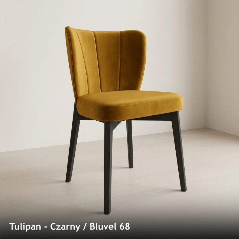 Krzesło tapicerowane TULIPAN - Czarny, Bluvel 68