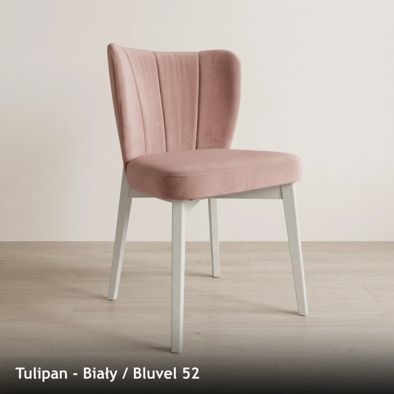 Krzesło tapicerowane TULIPAN - Biały, Bluvel 52