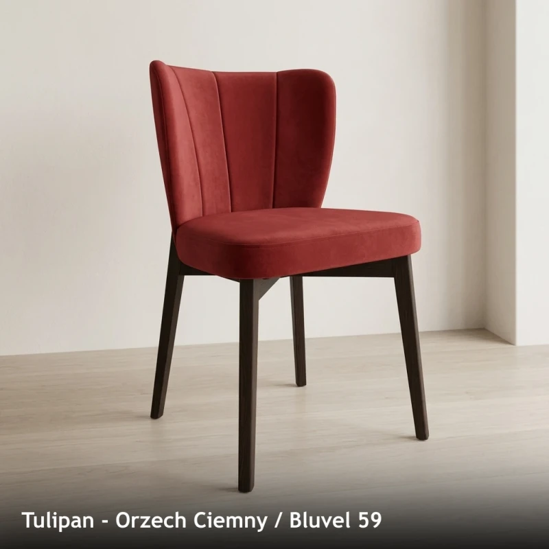 Krzesło tapicerowane TULIPAN - Orzech Ciemny, Bluvel 59