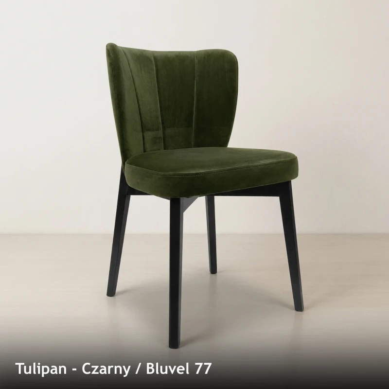 Krzesło tapicerowane TULIPAN - Czarny, Bluvel 77