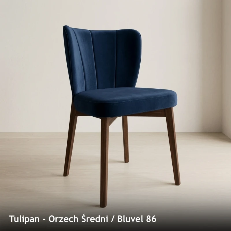 Krzesło tapicerowane TULIPAN - Orzech Średni, Bluvel 86