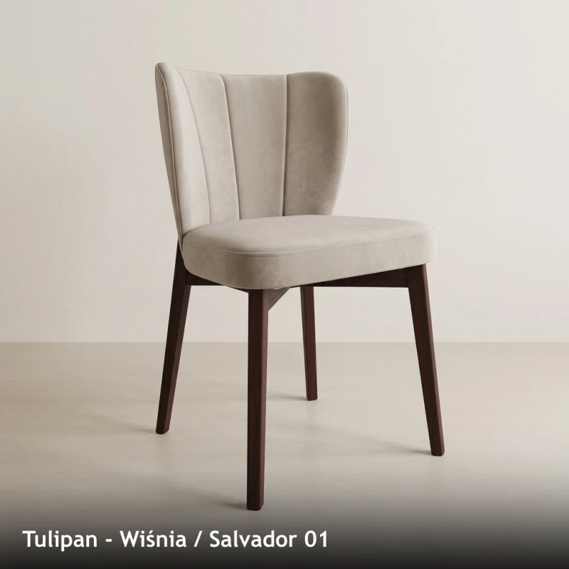 Krzesło tapicerowane TULIPAN - Wiśnia Ciemna, Salvador 01