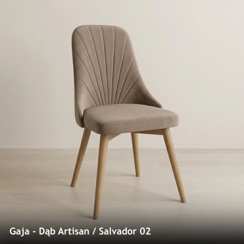 Krzesło tapicerowane nowoczesne GAJA do jadalni i salonu - Dąb Artisan, Salvador 02