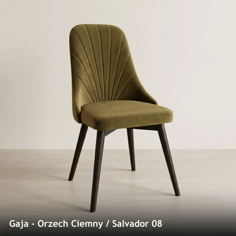 Krzesło tapicerowane nowoczesne GAJA do jadalni i salonu - Orzech Ciemny, Salvador 08
