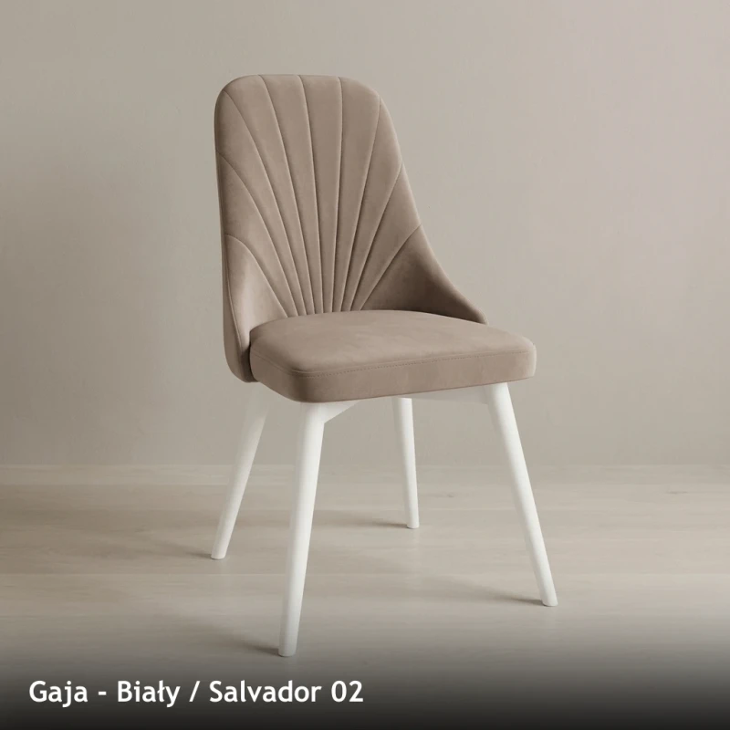 Krzesło tapicerowane nowoczesne GAJA do jadalni i salonu - Biały, Salvador 02