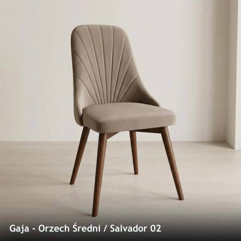 Krzesło tapicerowane nowoczesne GAJA do jadalni i salonu - Orzech Średni, Salvador 02