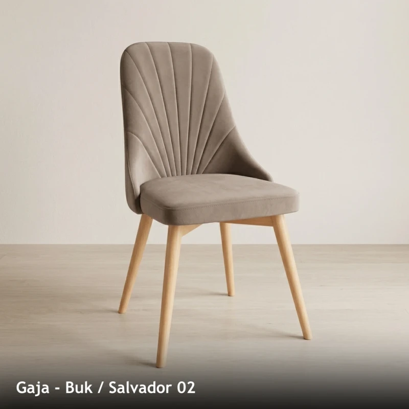 Krzesło tapicerowane nowoczesne GAJA do jadalni i salonu - Buk, Salvador 02