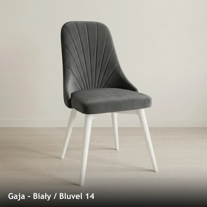 Krzesło tapicerowane nowoczesne GAJA do jadalni i salonu - Biały, Bluvel 14