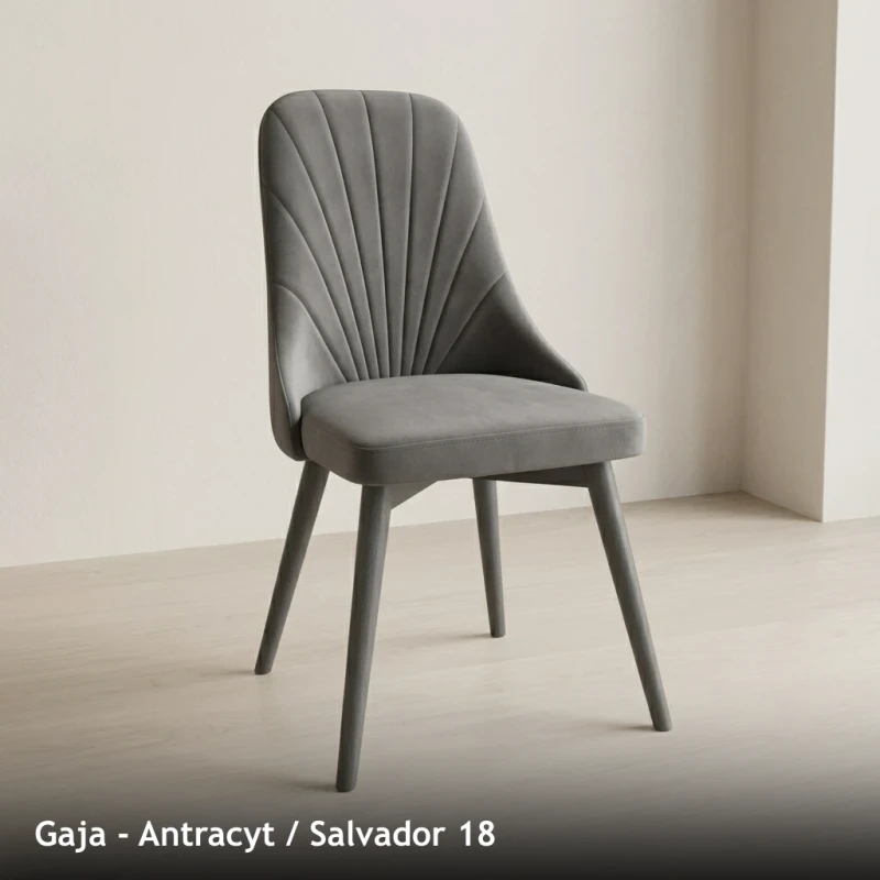 Krzesło tapicerowane nowoczesne GAJA do jadalni i salonu - Antracyt, Salvador 18