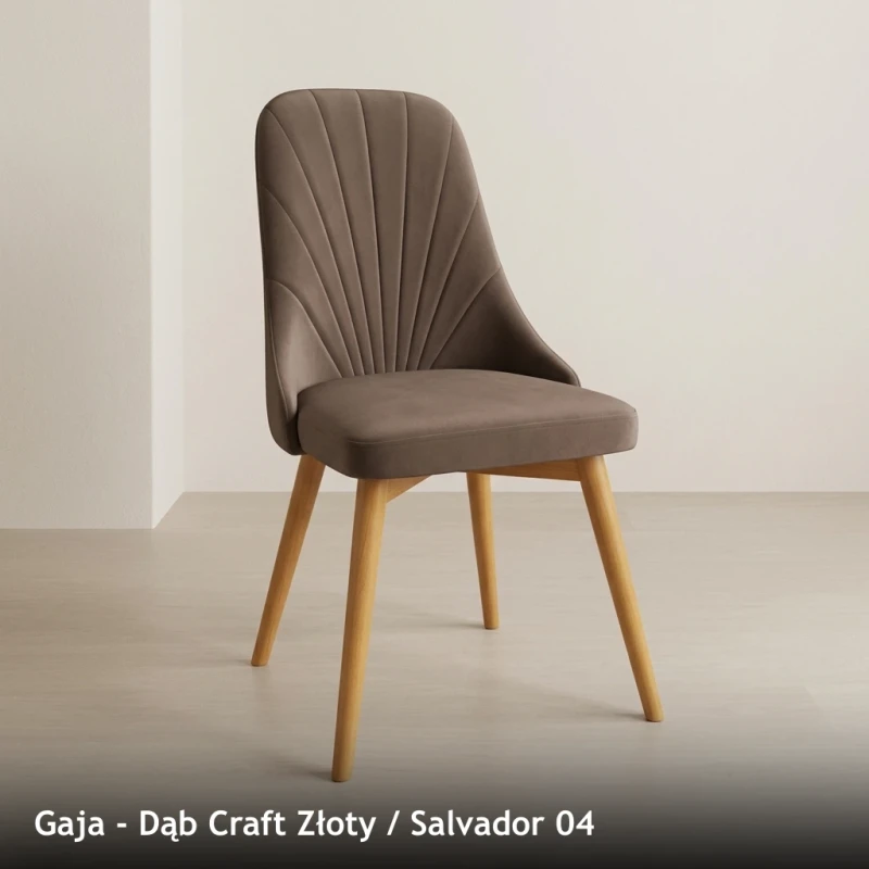 Krzesło tapicerowane nowoczesne GAJA do jadalni i salonu - Dąb Craft Złoty, Salvador 04