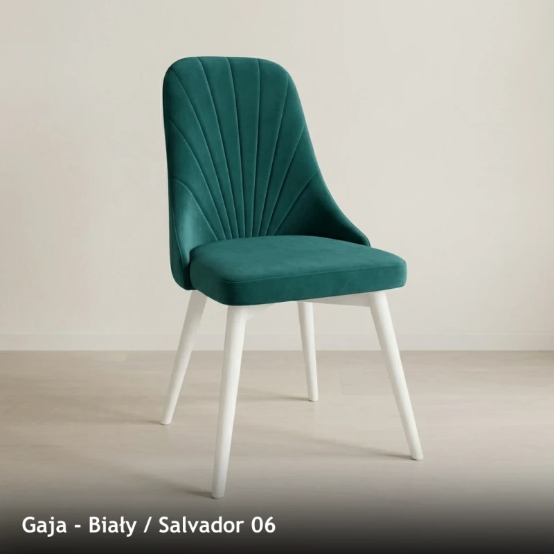 Krzesło tapicerowane nowoczesne GAJA do jadalni i salonu - Biały, Salvador 06