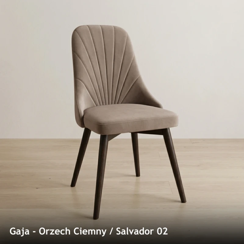 Krzesło tapicerowane nowoczesne GAJA do jadalni i salonu - Orzech Ciemny, Salvador 02