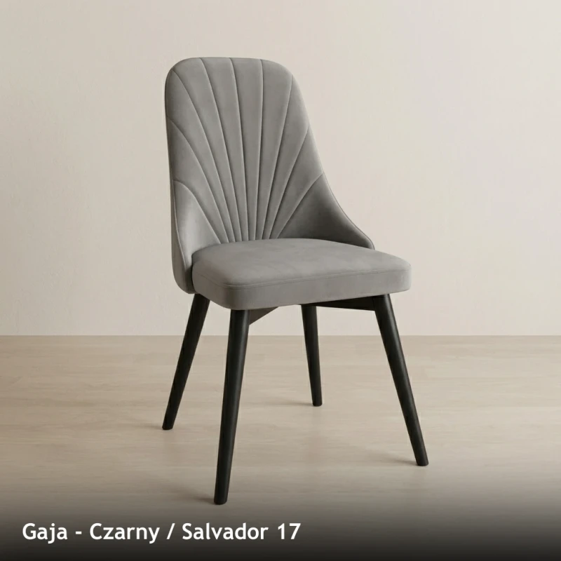 Krzesło tapicerowane nowoczesne GAJA do jadalni i salonu - Czarny, Salvador 17