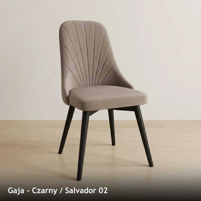 Krzesło tapicerowane nowoczesne GAJA do jadalni i salonu - Czarny, Salvador 02