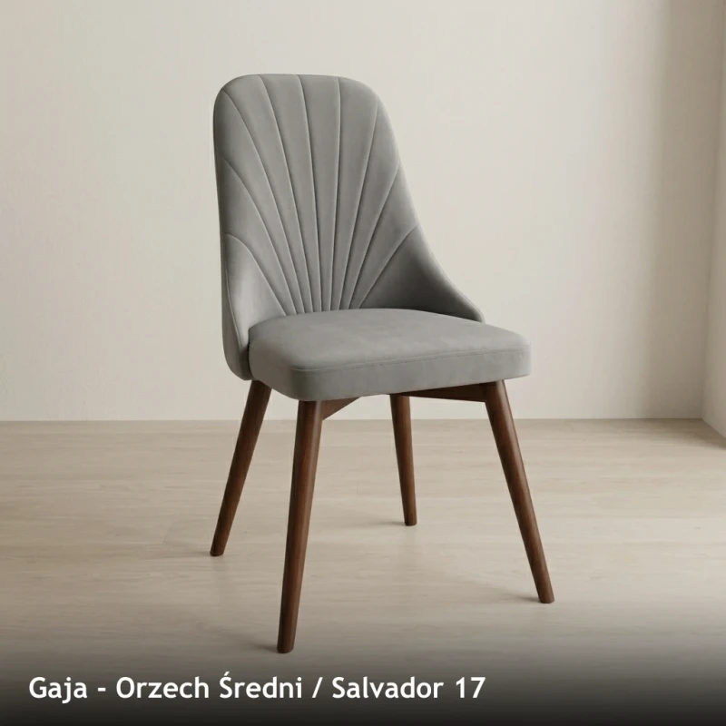 Krzesło tapicerowane nowoczesne GAJA do jadalni i salonu - Orzech Średni, Salvador 17