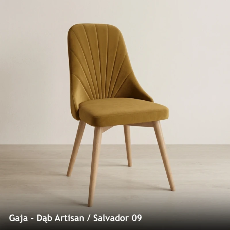 Krzesło tapicerowane nowoczesne GAJA do jadalni i salonu - Dąb Artisan, Salvador 09