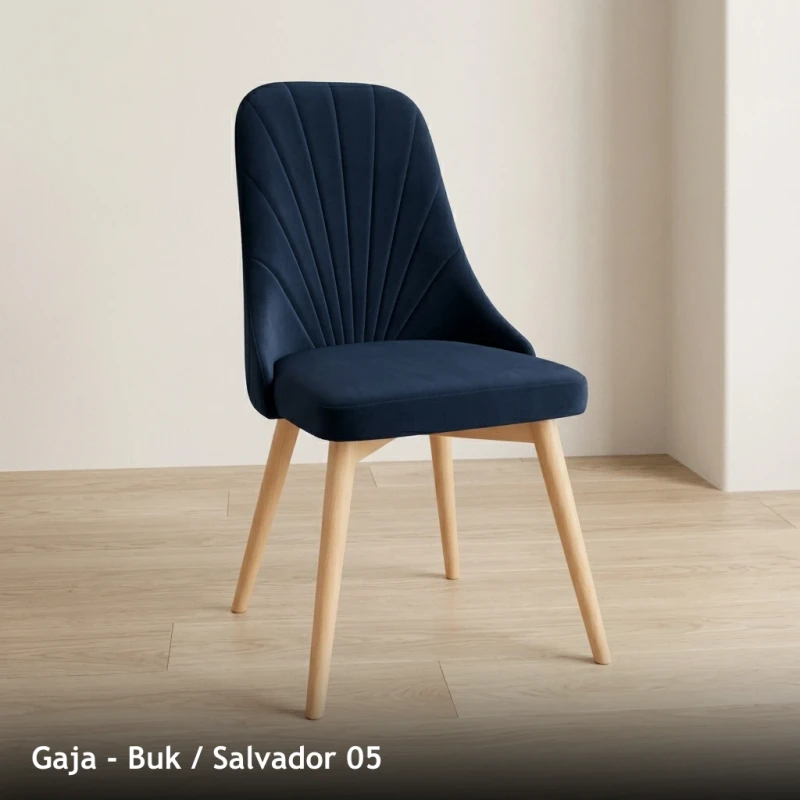 Krzesło tapicerowane nowoczesne GAJA do jadalni i salonu - Buk, Salvador 05