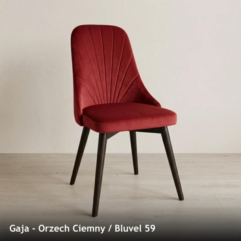 Krzesło tapicerowane nowoczesne GAJA do jadalni i salonu - Orzech Ciemny, Bluvel 59