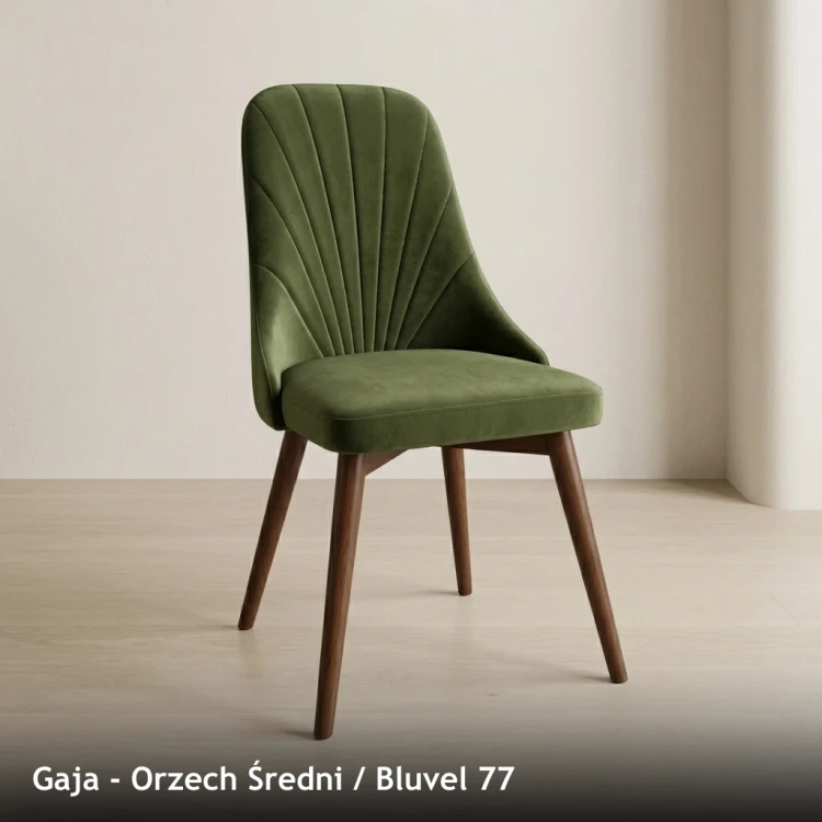 GAJA - stelaż Orzech Średni, tkanina Bluvel 77