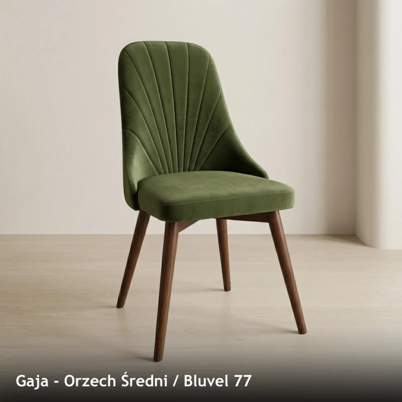 Krzesło tapicerowane nowoczesne GAJA do jadalni i salonu - Orzech Średni, Bluvel 77