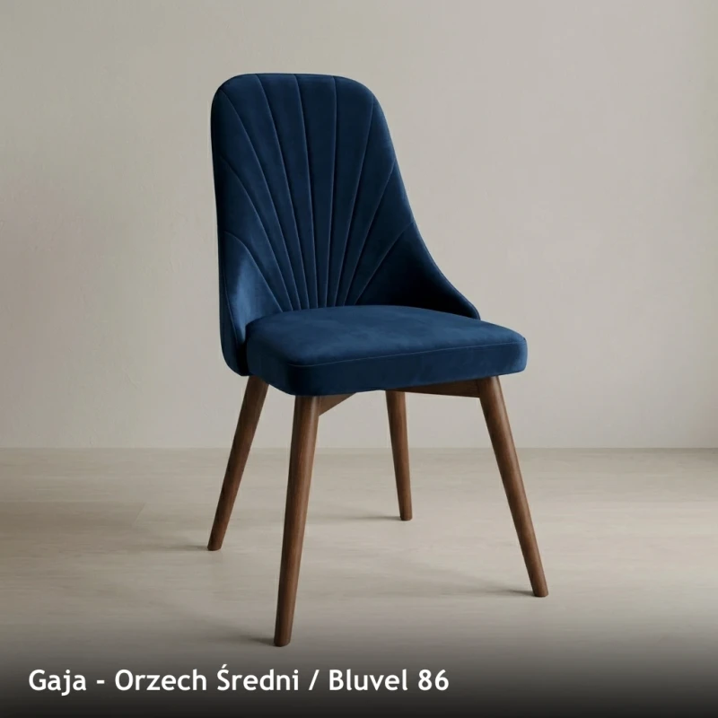 Krzesło tapicerowane nowoczesne GAJA do jadalni i salonu - Orzech Średni, Bluvel 86