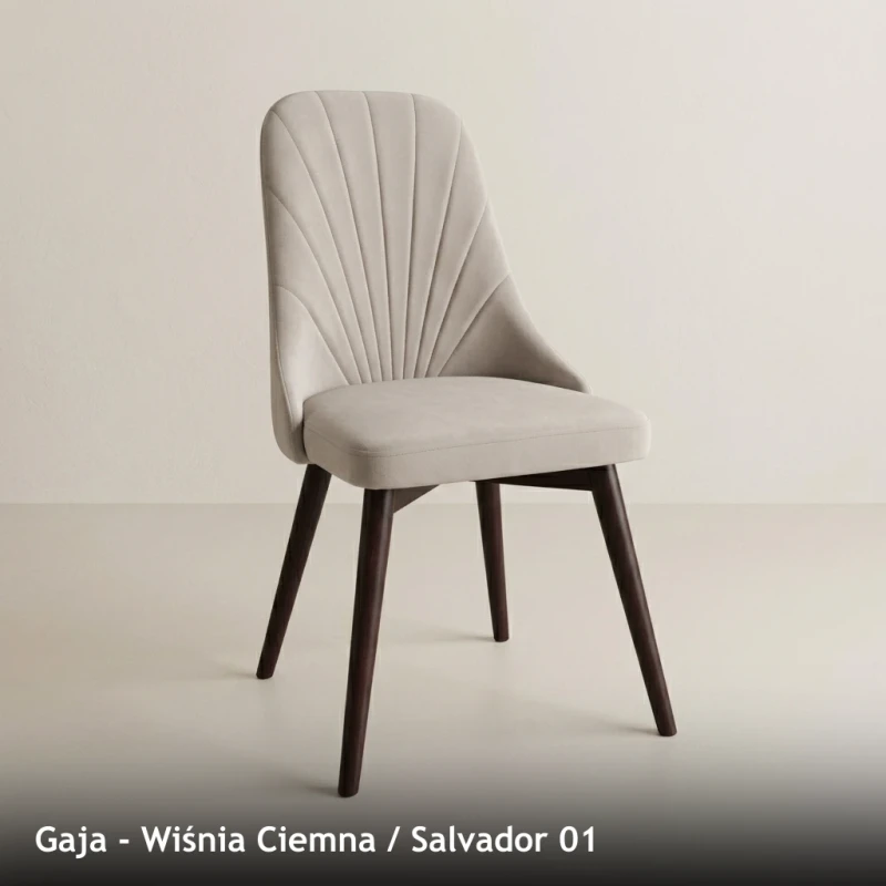 Krzesło tapicerowane nowoczesne GAJA do jadalni i salonu - Wiśnia Ciemna, Salvador 01