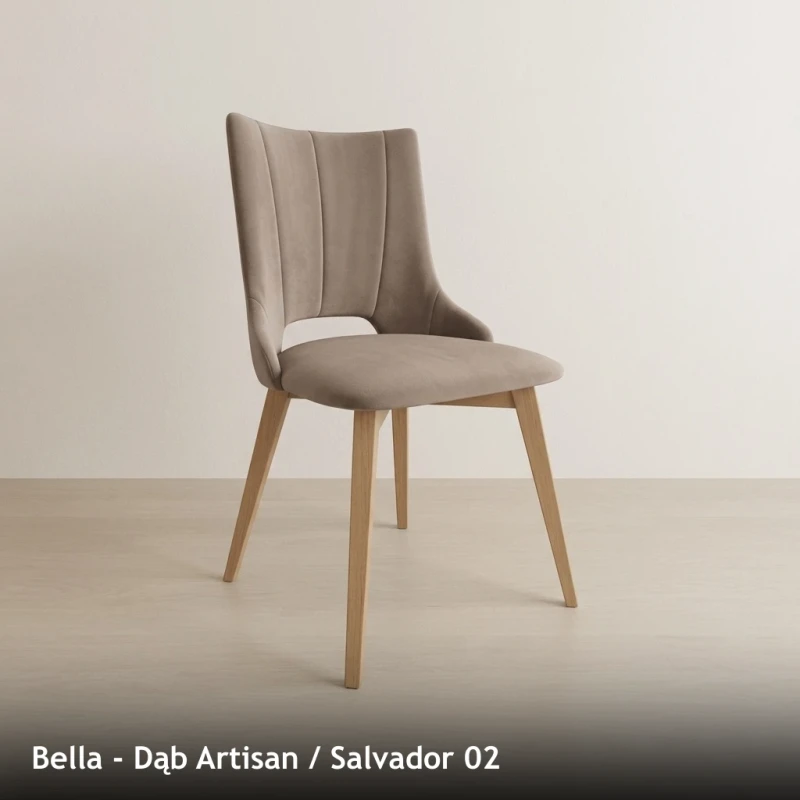 Krzesło tapicerowane do jadalni i salonu BELLA - Dąb Artisan, Salvador 02