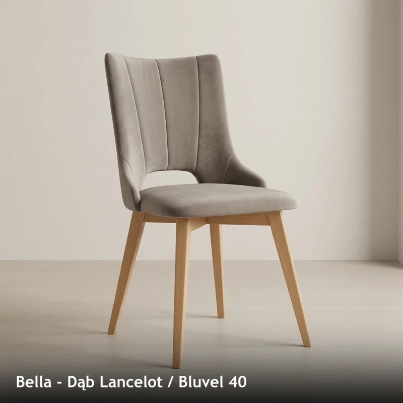 Krzesło tapicerowane do jadalni i salonu BELLA - Dąb Lancelot, Bluvel 40