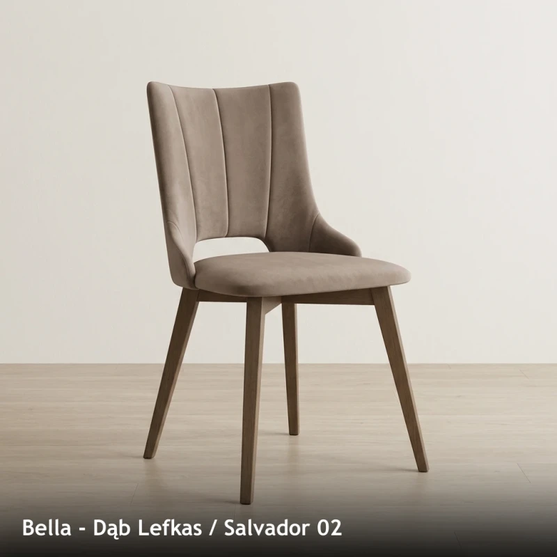 Krzesło tapicerowane do jadalni i salonu BELLA - Dąb Lefkas, Salvador 02
