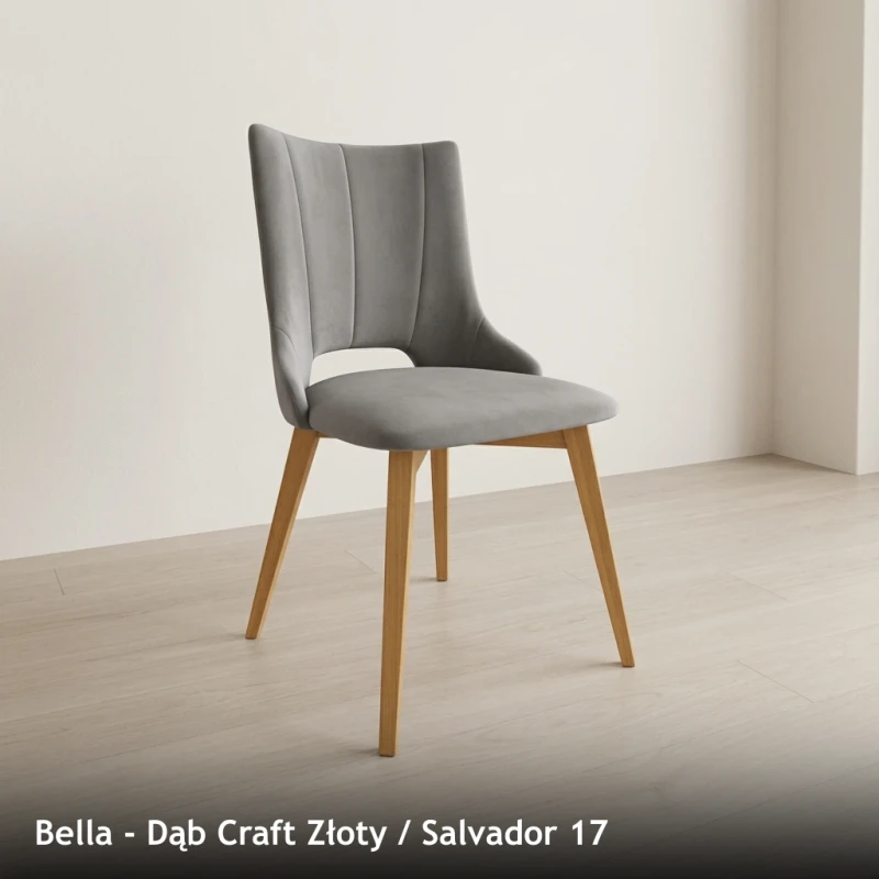 Krzesło tapicerowane do jadalni i salonu BELLA - Dąb Craft Złoty, Salvador 17