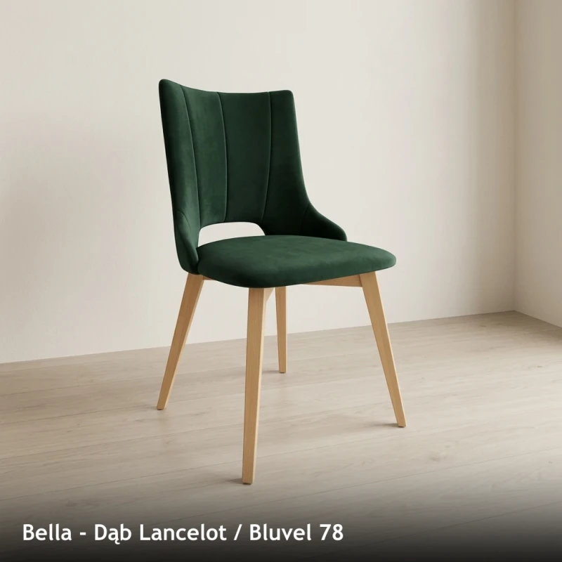 Krzesło tapicerowane do jadalni i salonu BELLA - Dąb Lancelot, Bluvel 78