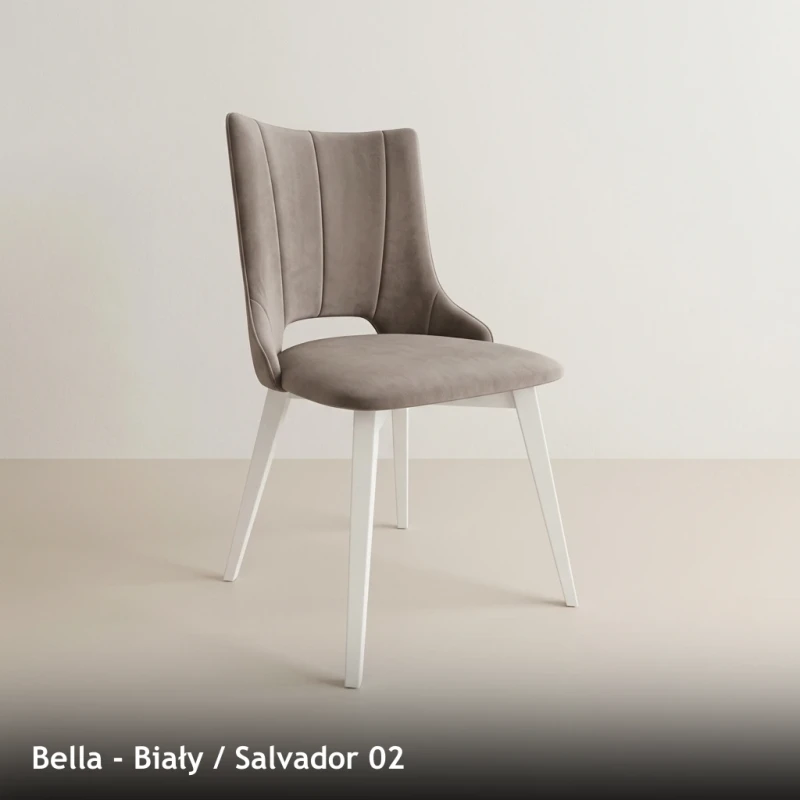 Krzesło tapicerowane do jadalni i salonu BELLA - Biały, Salvador 02