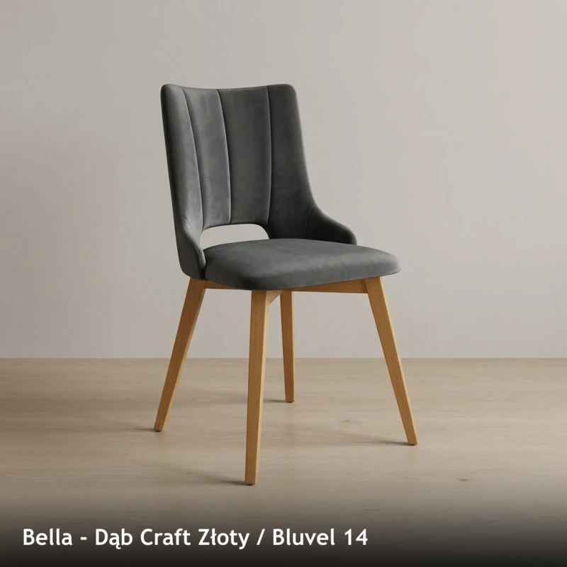 Krzesło tapicerowane do jadalni i salonu BELLA - Dąb Craft Złoty, Bluvel 14